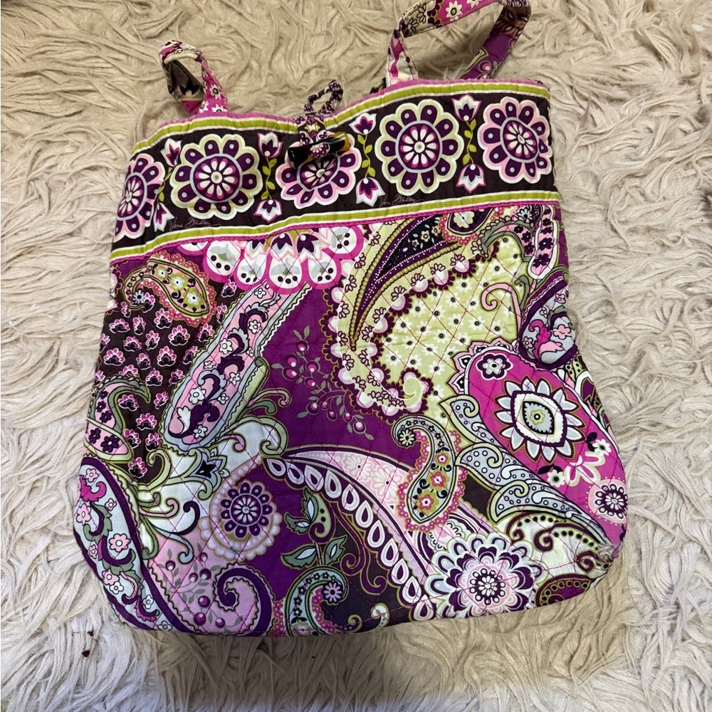 Vera Bradley - Pink and Green Paisley Quilted Tote Bag